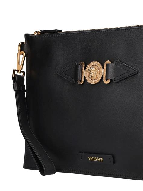 versace medusa leather pouch|versace la medusa monogram bag.